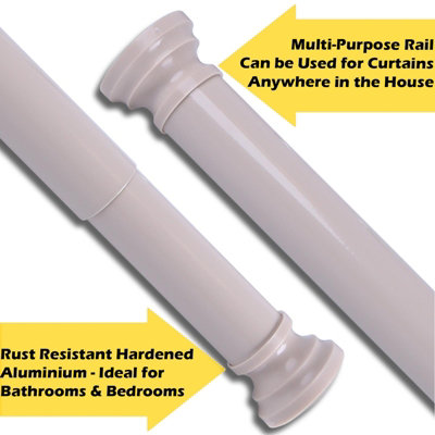 Home Centre Telescopic Extendable Shower Curtain Rail 70-110cm Beige - 4