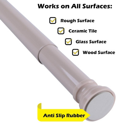 Home Centre Telescopic Extendable Shower Curtain Rail 70-110cm Beige - 5