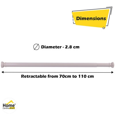 Home Centre Telescopic Extendable Shower Curtain Rail 70-110cm Beige - 6
