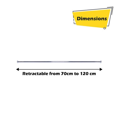 Home Centre Telescopic Extendable Shower Curtain Rail 70-120cm