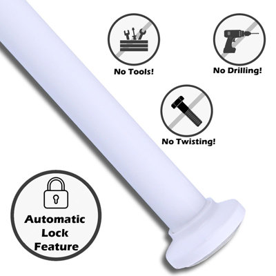 Home Centre Telescopic Extendable Shower Curtain Rail White 125-220cm