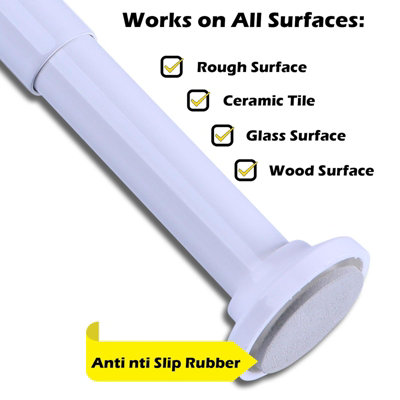 Home Centre Telescopic Extendable Shower Curtain Rail White 125-220cm - 3