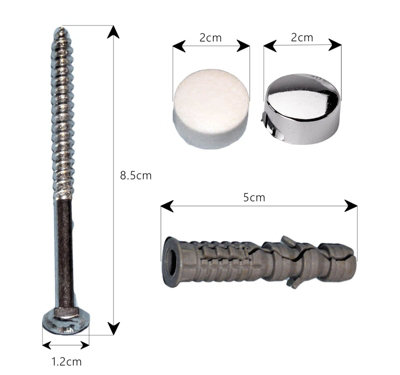 Home Centre Toilet Bidet Anchor Fitting Screws Bolts Set White