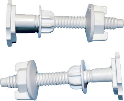 Home Centre Toilet Seat Fixings Screws + Nuts + Washers/Stabilisers Fit Toilet Hinges at B&Q