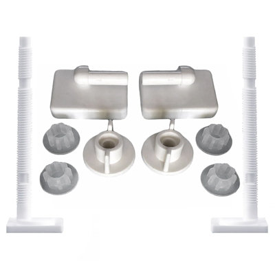 Home Centre Toilet Seat Hinges Full Set Easy Fitting Bath Bathroom Repair Kit White