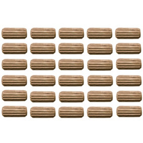 Home Centre Wooden Oak Grooved Dowels 10x27mm (Pack of 30)