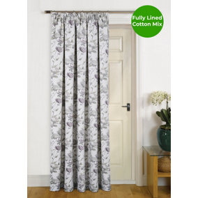 Home Curtains Abbeystead Fully Lined 66w x 84d" (168x213cm) Grey Door Curtain (1)