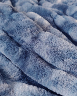 Home Curtains Aspen Faux Fur Super Soft Throw Blanket 130x150cm Navy