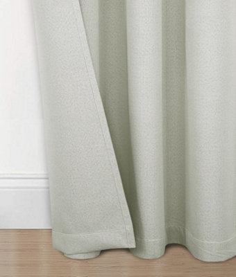Home Curtains Athos Blackout 108w x 72d" (274x183cm) Cream Eyelet Curtains (PAIR)