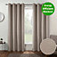 Home Curtains Athos Blackout 54w x 108d" (137x274cm) Natural Eyelet Curtains (PAIR)