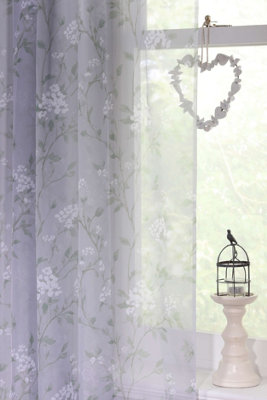 Home Curtains Ayla Voile Single Slot top Panel 59w x 72d" (150x183cm) Grey