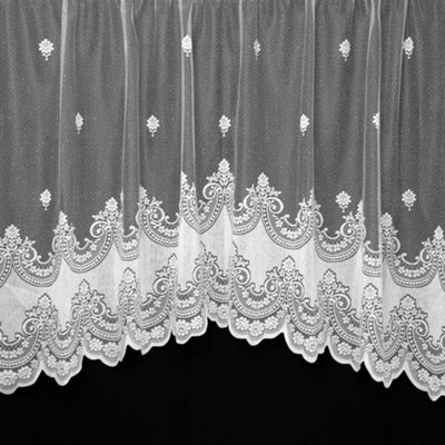 Home Curtains Blenheim Lace Net Jardinere 100w x 42d" (254x107cm) White