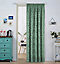 Home Curtains Buckingham Damask Fully Lined 65w x 84d" (165x213cm) Alpine Green Pencil Pleat Door Curtain