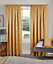 Home Curtains Buckingham Damask Fully Lined 90w x 72d" (229x183cm) Gold Pencil Pleat Curtains (PAIR)