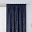 Home Curtains Buckingham Damask Fully Lined 90w x 72d" (229x183cm) Navy Pencil Pleat Curtains (PAIR)