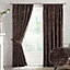 Home Curtains Camden Luxury Crushed Chenille Lined Blackout 45w x 54d" (114x137cm) Chocolate Pencil Pleat Curtains (PAIR)
