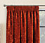 Home Curtains Camden Luxury Crushed Chenille Lined Blackout 45w x 54d" (114x137cm) Terracotta Pencil Pleat Curtains (PAIR)