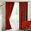 Home Curtains Camden Luxury Crushed Chenille Lined Blackout 90w x 90d" (229x229cm) Terracotta Pencil Pleat Curtains (PAIR)