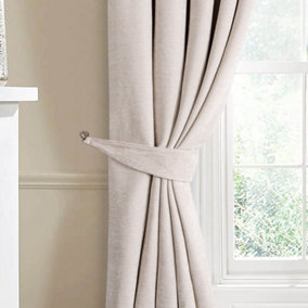 Home Curtains Camden Luxury Crushed Chenille Tiebacks Natural (PAIR)