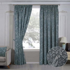 Home Curtains Darcy Lined 45w x 72d" (114x183cm) Grey Pencil Pleat Curtains (Pair)