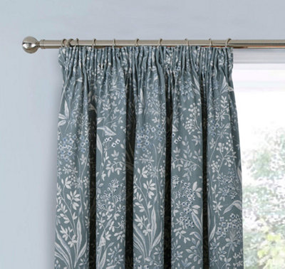 Home Curtains Darcy Lined 65w x 72d" (165x183cm) Grey Pencil Pleat Curtains (Pair)