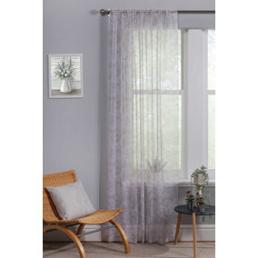 Home Curtains Dixie Voile Single Slot top Panel 59w x 48d" (150x122cm) Natural