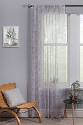 Home Curtains Dixie Voile Single Slot top Panel 59w x 54d" (150x137cm) Natural