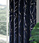Home Curtains Emily Super Soft Velour Thermal & Blackout Interlining 90w x 90d (229x229cm) Navy Eyelet Curtains (PAIR)