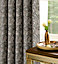 Home Curtains Georgia Chenille Fully Lined Floral 45w x 54d" (114x137cm) Natural Pencil Pleat Curtains (PAIR)