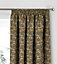 Home Curtains Georgia Chenille Fully Lined Floral 65w x 90d" (165x229cm) Gold Pencil Pleat Curtains (PAIR)