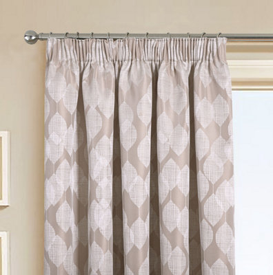 Home Curtains Halo Lined 45w x 84d" (114x213cm) Natural Pencil Pleat Door Curtain (1)