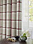 Home Curtains Hudson Woven Check Fully Lined 65w x 54d" (165x137cm) Red Eyelet Curtains (PAIR)