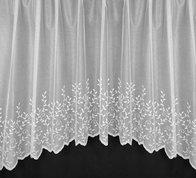 Home Curtains Jessica Lace Net Jardinere 150w x 42d" (381x107cm) White