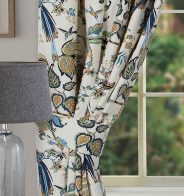 Home Curtains Kensington Botanical Tiebacks Blue (PAIR)