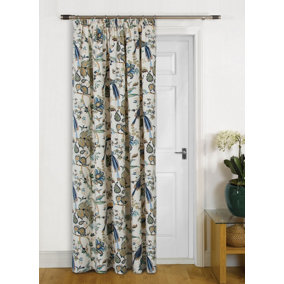 Home Curtains Kensington Fully Lined Botanical 45w x 84d" (114x213cm) Blue Door Curtain (1)