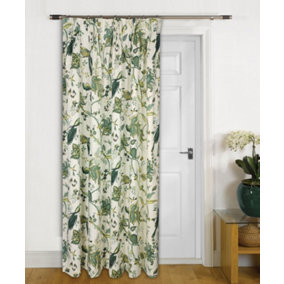 Home Curtains Kensington Fully Lined Botanical 45w x 84d" (114x213cm) Green Door Curtain