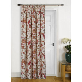 Home Curtains Kensington Fully Lined Botanical 45w x 84d" (114x213cm) Terracotta Door Curtain (1)