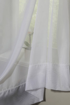 Home Curtains Lulu Voile 200w x 115d CM Cut Panel White