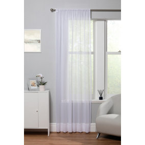 Home Curtains Lulu Voile 300w x 102d CM Cut Panel White