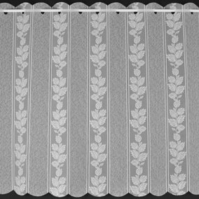 Home Curtains Maple Lace Louvre Blind 72w x 63d" (183x160cm) White Café top Louvre Blind (1)