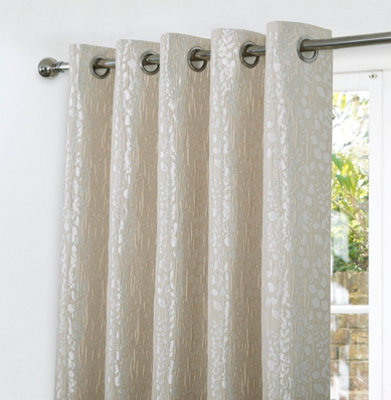 Home Curtains Mia Super Thermal Interlined 65w x 90d" (165x229cm) Cream Eyelet Curtains (PAIR)