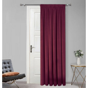 Home Curtains Montreal Fully Lined Soft Velour 45w x 84d" (114x213cm) Wine Door Curtain