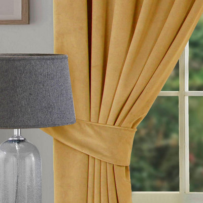 Home Curtains Montreal Soft Velour Tiebacks Gold (PAIR)