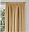 Home Curtains Montreal Super Soft Velour Fully Lined 65w x 90d" (165x229cm) Gold 3" Pencil pleat Curtains (PAIR)