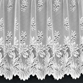 Home Curtains Natasha Net 200w x 115d CM Cut Lace Panel White