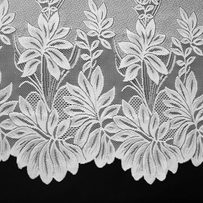 Home Curtains Natasha Net 400w x 137d CM Cut Lace Panel White