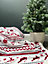 Home Curtains Noel Reindeer Sherpa Fleece Throw/Blanket 130x160cm Red/White