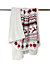 Home Curtains Noel Reindeer Sherpa Fleece Throw/Blanket 130x160cm Red/White