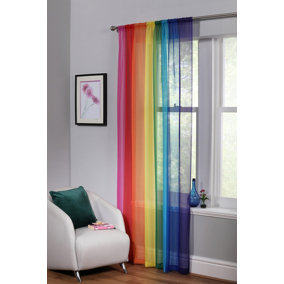 Home Curtains Pride Voile Slot Top Panel 59w x 48d" (150x122cm) Multi (1)