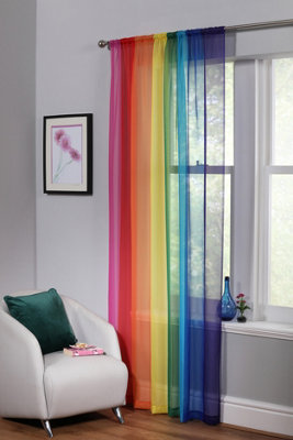 Home Curtains Pride Voile Slot Top Panel 59w x 90d" (150x229cm) Multi (1)